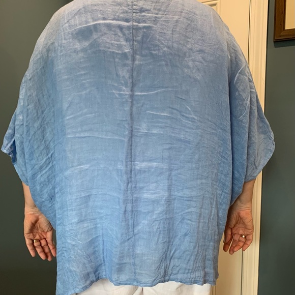 Italian shirt shawl Pure linen plus size - Picture 3 of 3